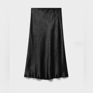Wilfred Elegant Black A-Line Skirt. Silky